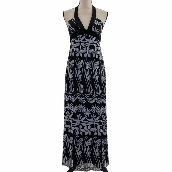 RAMPAGE Floral Print Halter Maxi Dress Size 3 - Picture 1 of 12
